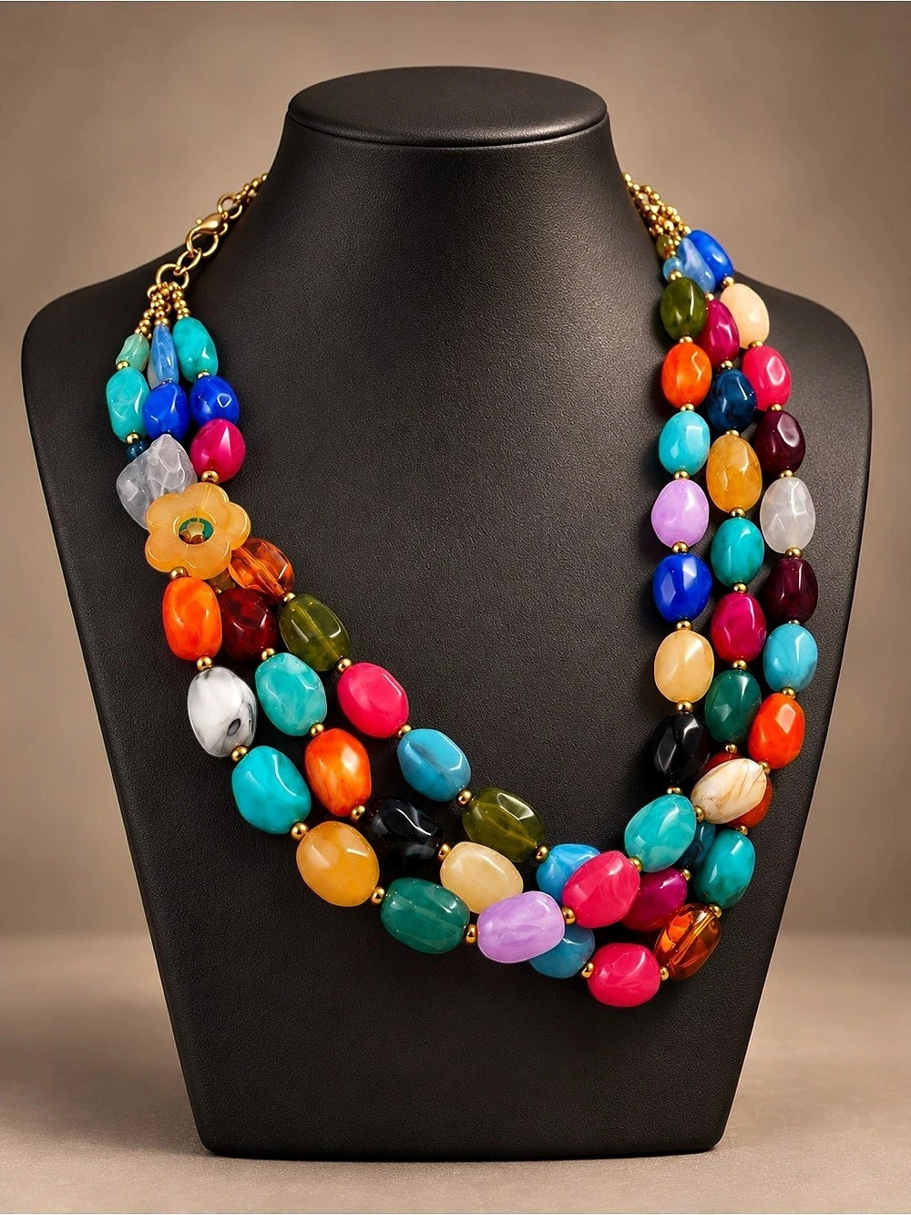 Multicolor Beaded Statement Necklace